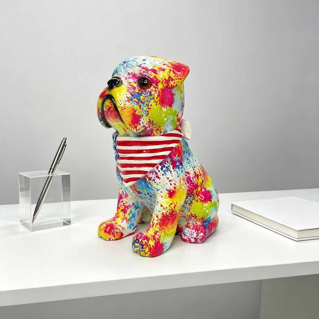 Colorful decorative figure of a dog in modern design