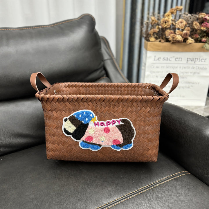 Woven storage basket