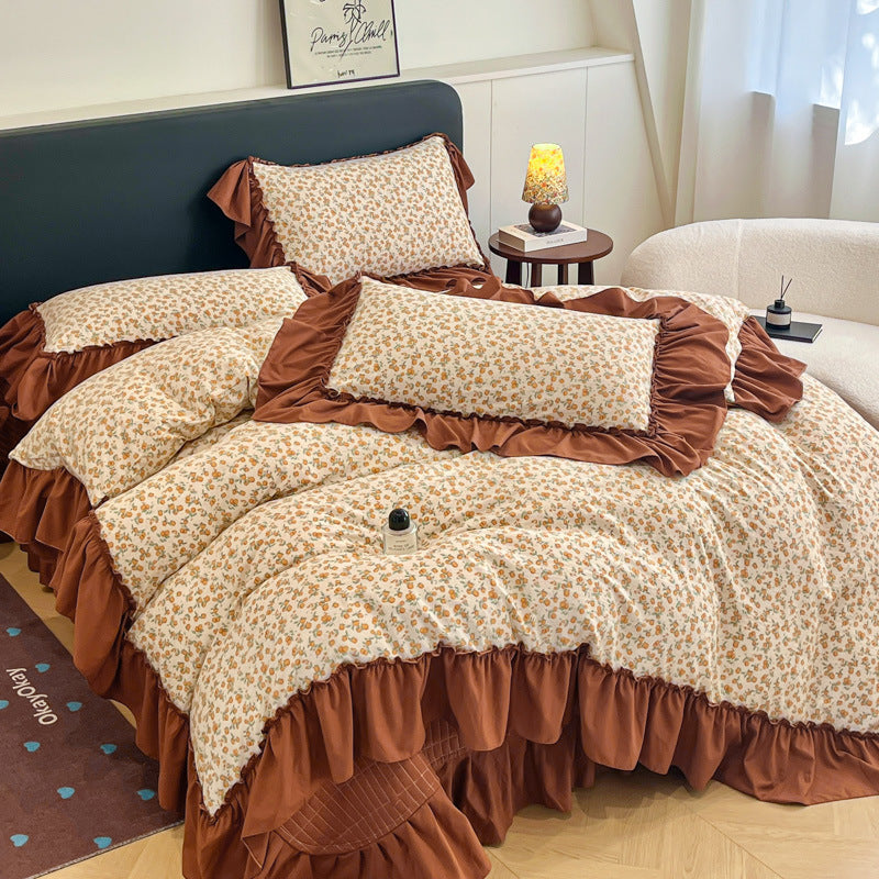 Floral Ruffled Bedding Set