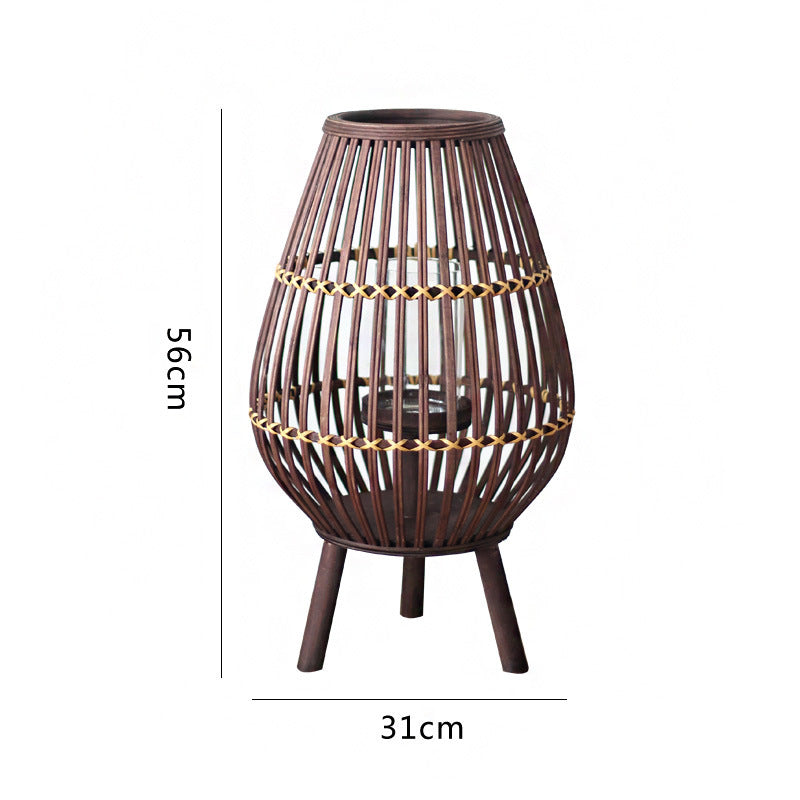 Rustic Rattan Lantern