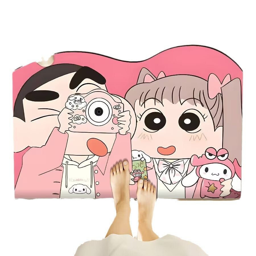 Playful Cartoon-Themed Floor Mat