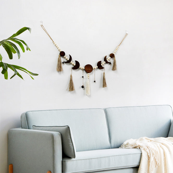 Macrame Wall Decor with Moon Motif
