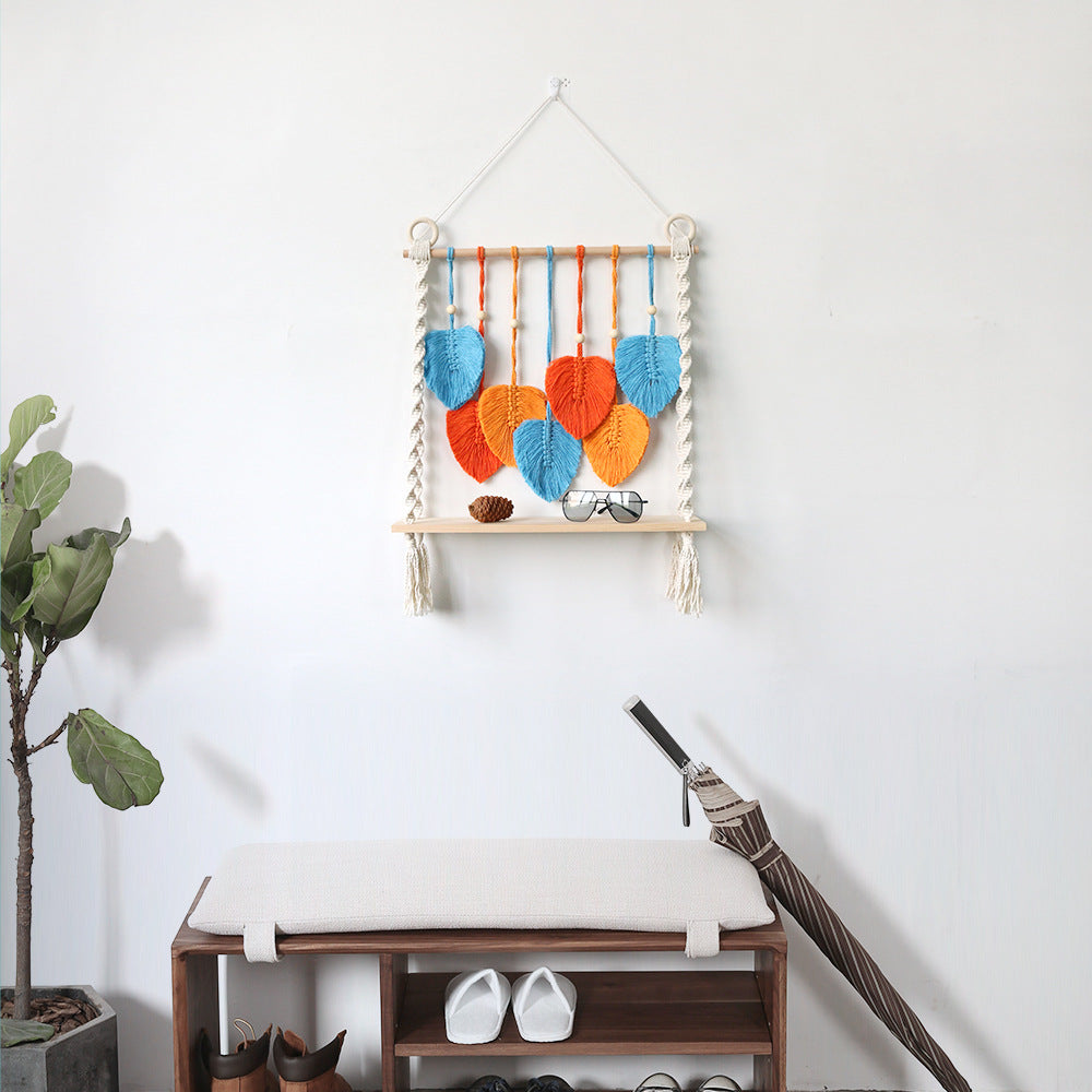 Macramé Wall Hanging with Decorative Leaf Patterns