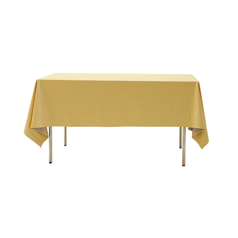 Rectangular easy-care tablecloth made of cotton blend with water-repellent coating and fine texture