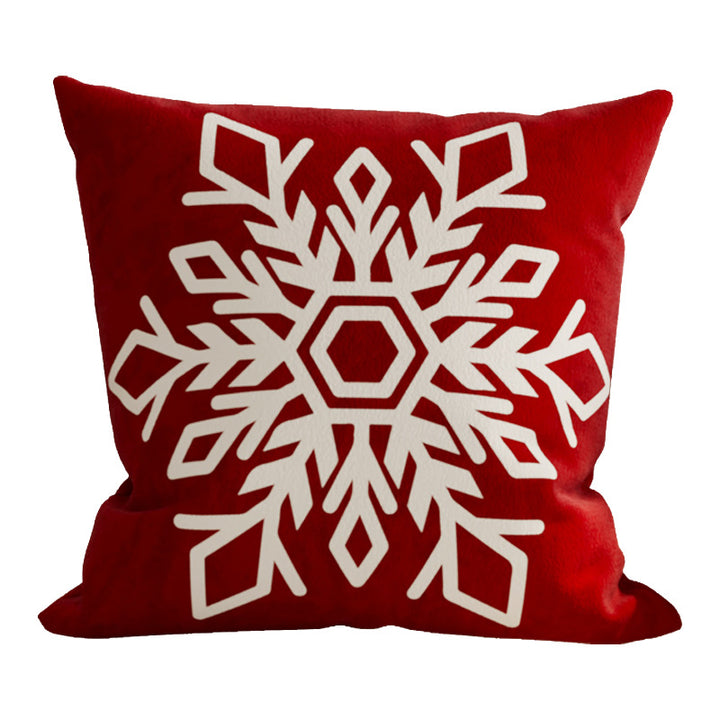 Festive Plush Decorative Throw Pillow Cover with Santa Illustration and Merry Christmas Script