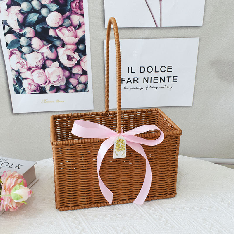 Elegant Handcrafted Rattan Tote Basket