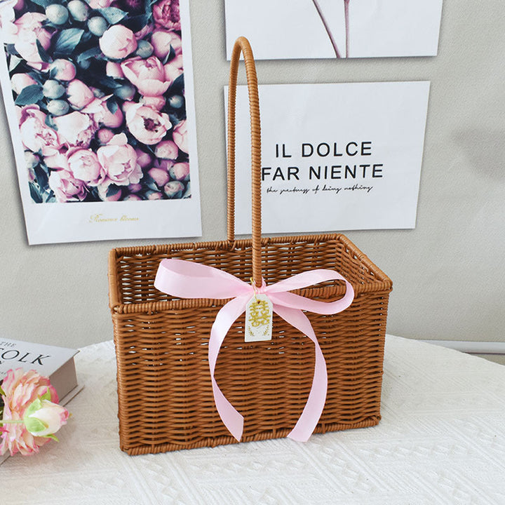 Elegant Handcrafted Rattan Tote Basket