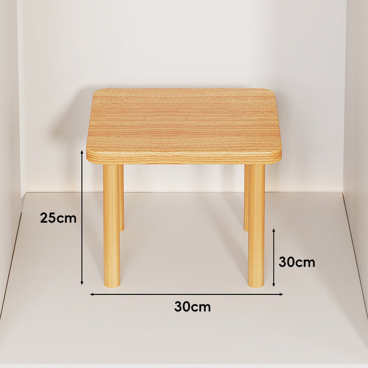 Height-Adjustable Rectangular Wooden Riser Table with Detachable Round Legs