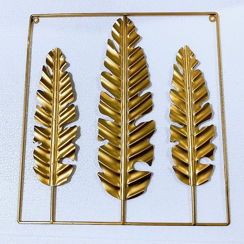 Decorative Metal Wall Art with Leaf Design