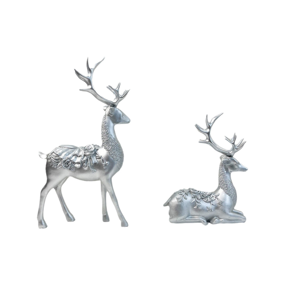 Artful decorative figure of a magnificent deer with floral details