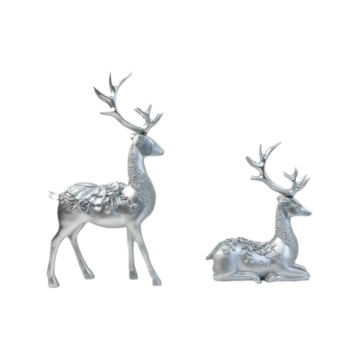 Artful decorative figure of a magnificent deer with floral details