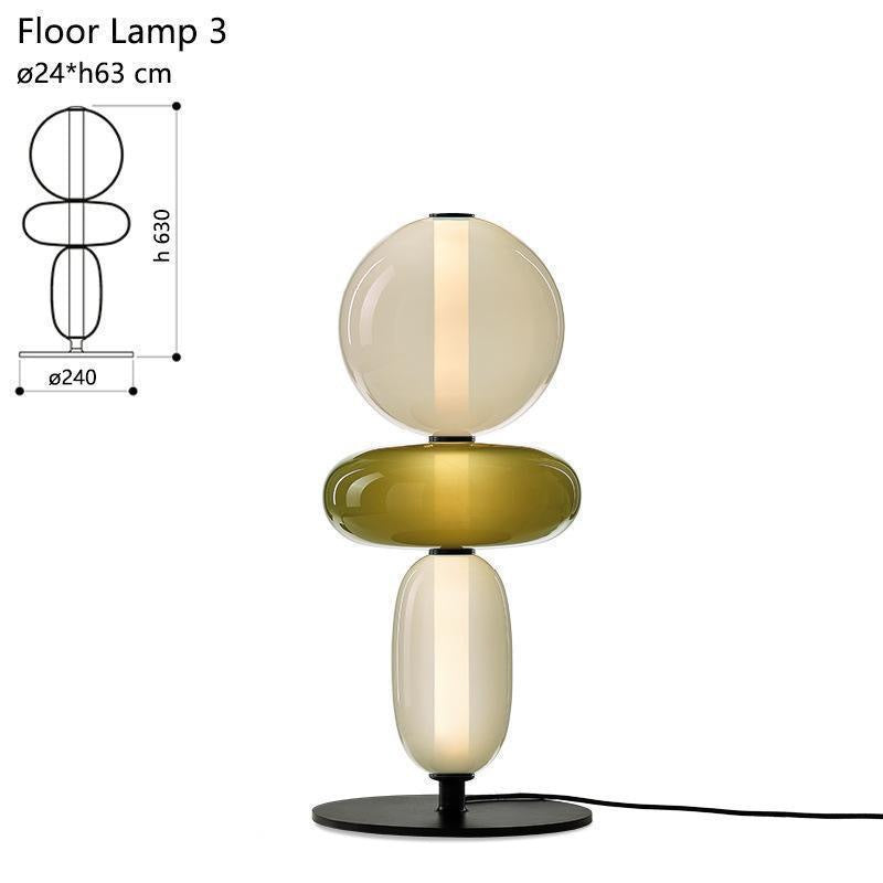 Stacked Orb Glass Pendant with Mixed Surface