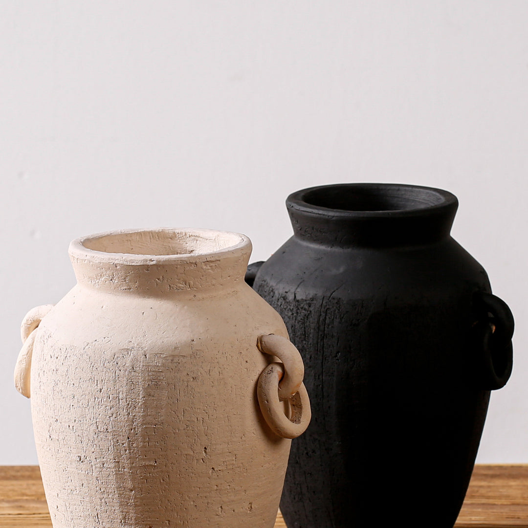Antique ceramic vase with texture