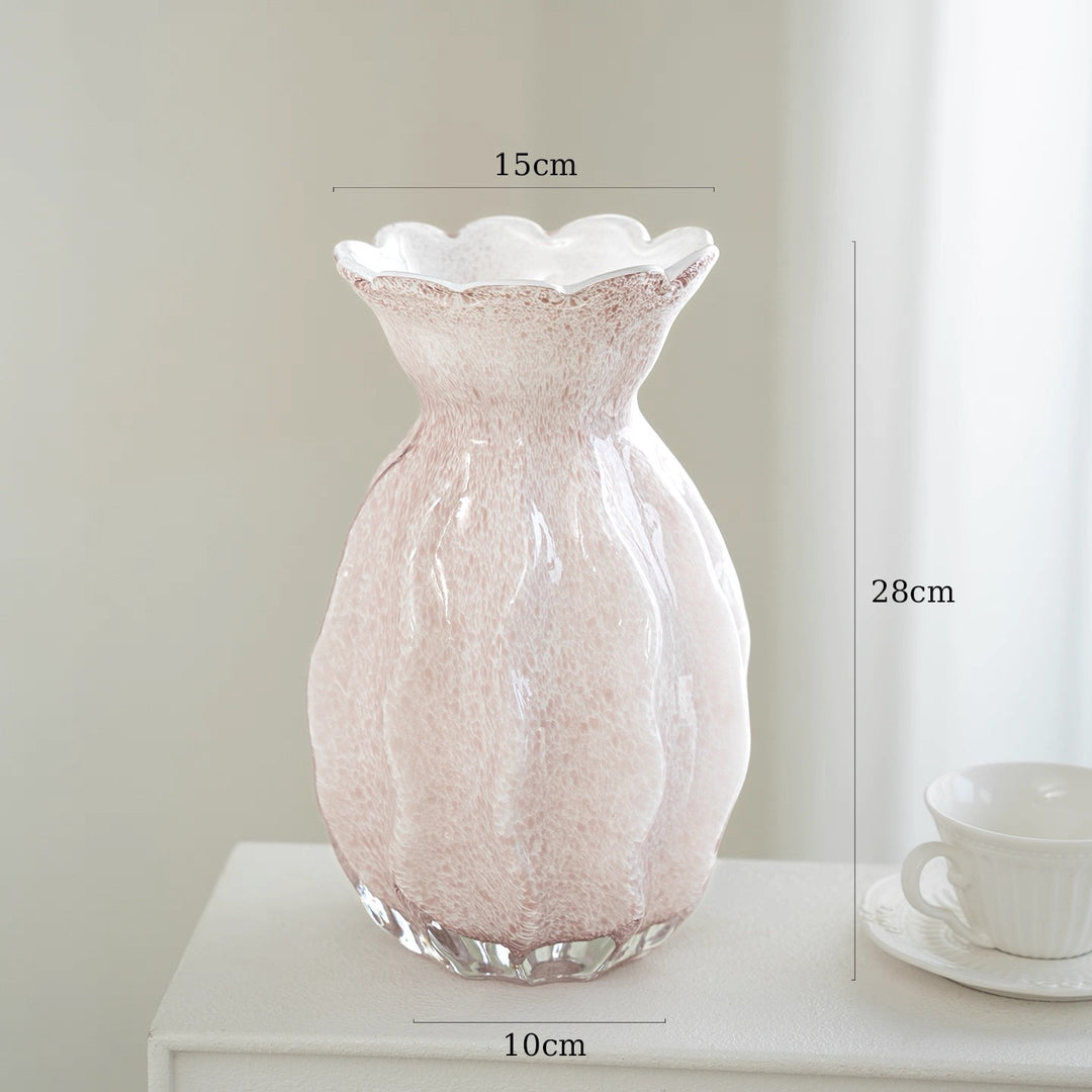 Handcrafted Pebbled Scalloped-Rim Decorative Bud Vase