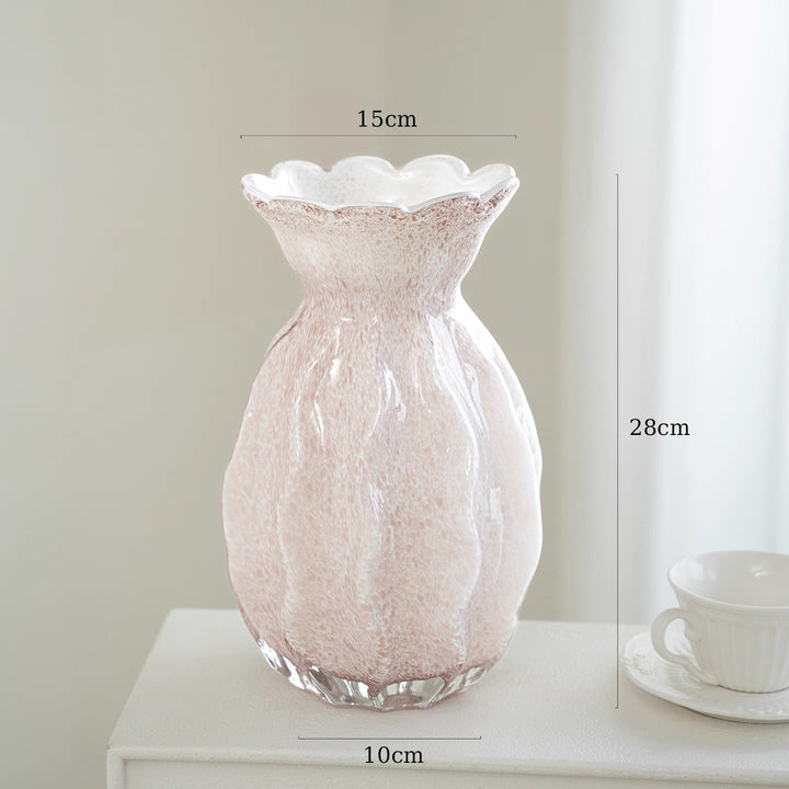 Handcrafted Pebbled Scalloped-Rim Decorative Bud Vase