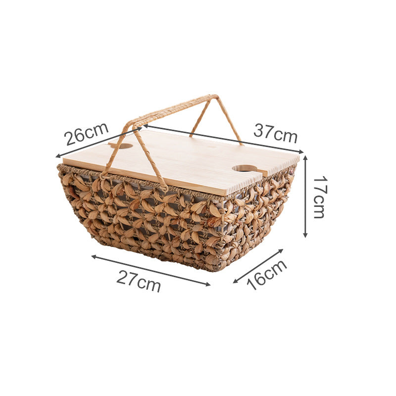 Decorative storage basket with transparent lid