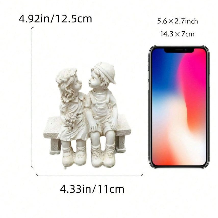 Cute Children Sitting Sculpture