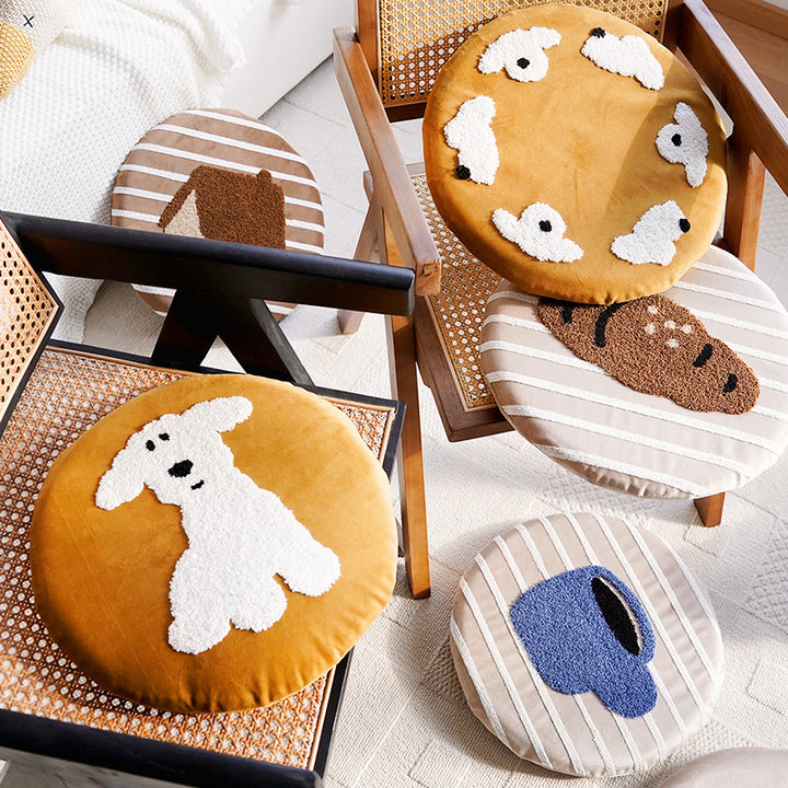 Decorative Plush Pet-Themed Floor Cushion
