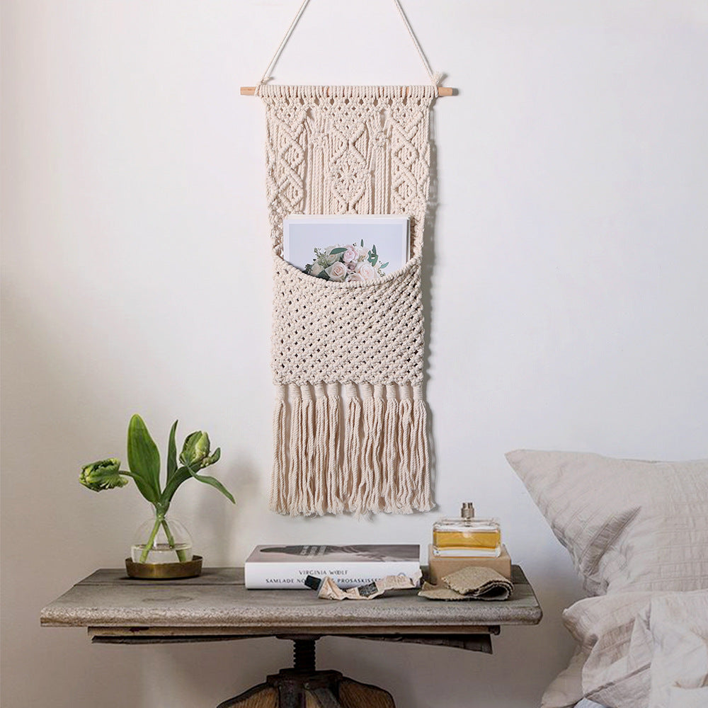 Artistic macrame wall decor with beautiful fringe decoration