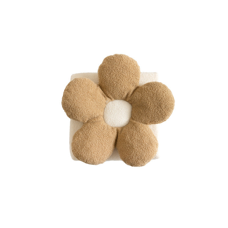 Padded flower seat cushion with teddy plush and ergonomic padding