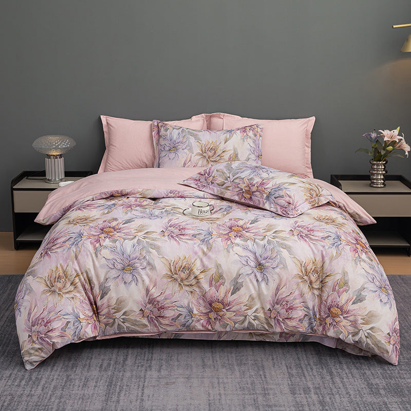Nature-Inspired Botanical Print Duvet Cover Set