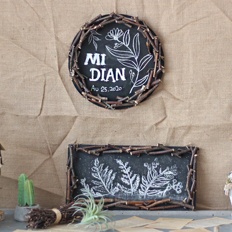 Decorative wall table with rustic frame
