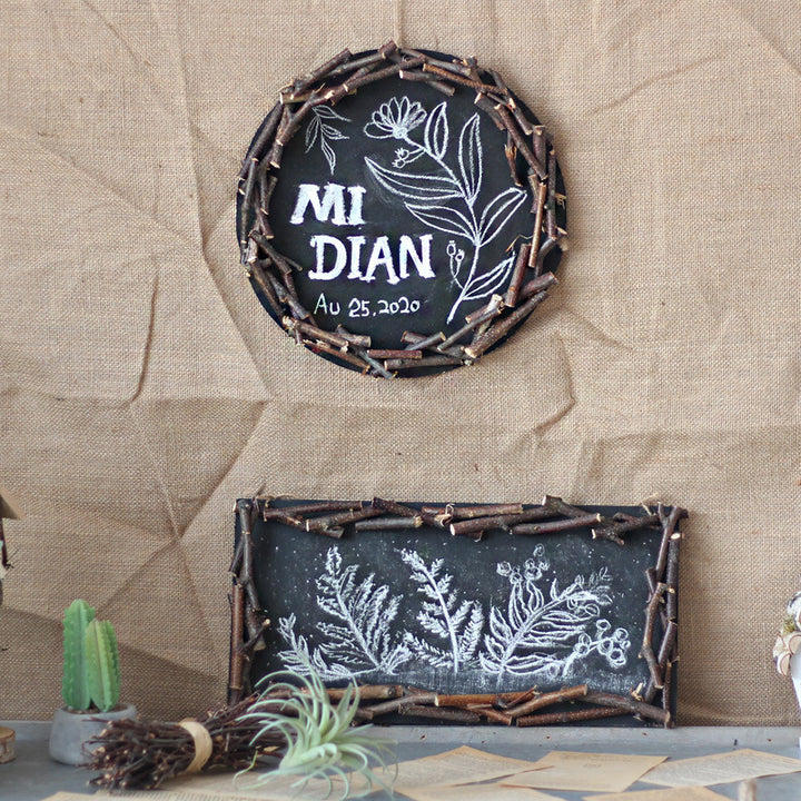 Decorative wall table with rustic frame