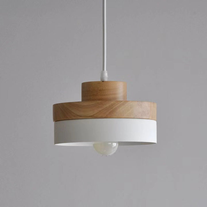 Geometric Layered Wooden Pendant Light