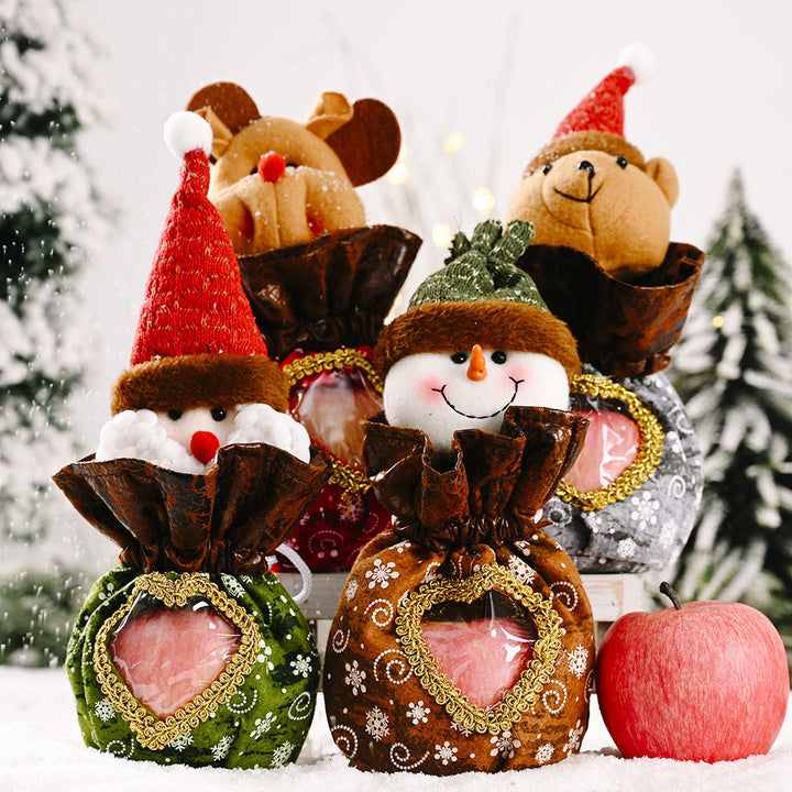 Cute Christmas figure with heart pouch