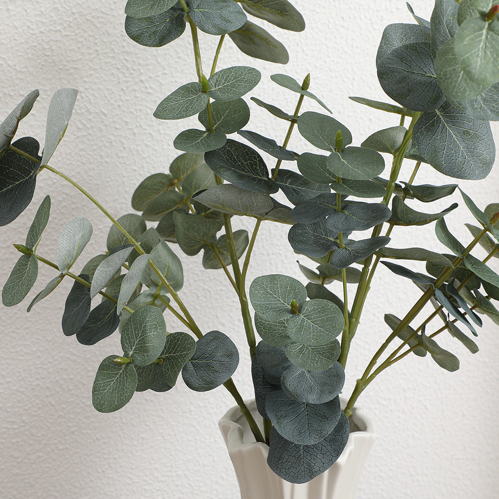 Artificial eucalyptus branch with realistic leaves