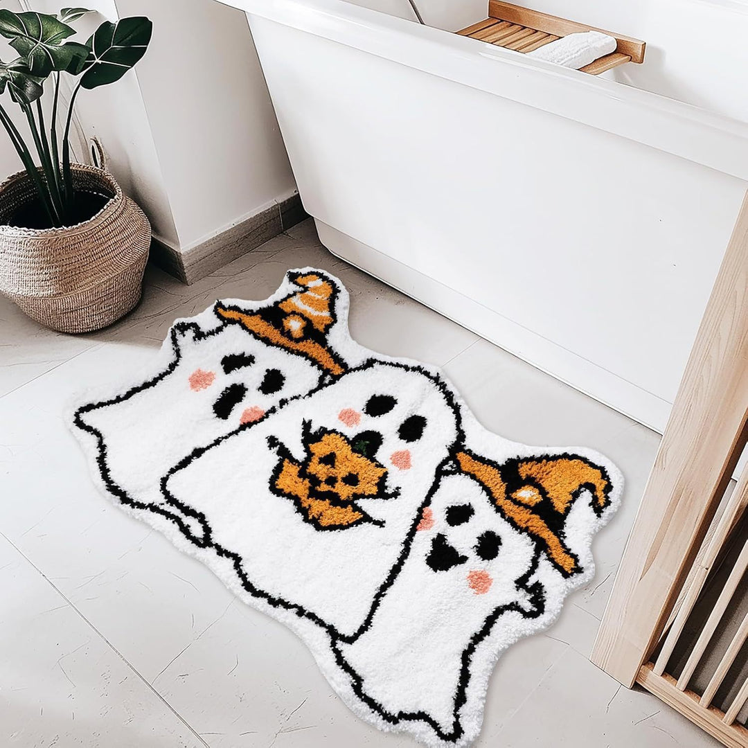 Halloween-Themed Ghost Bath Mat