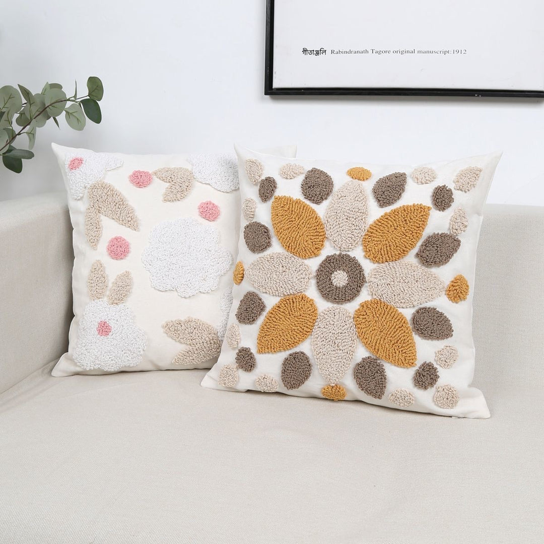 Decorative Textured Floral Throw Pillow