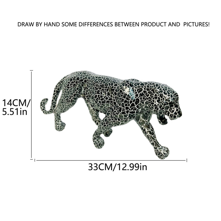 Decorative leopard figure made of resin