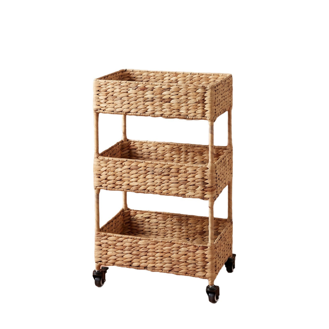Mobile storage cart made of natural fabric
