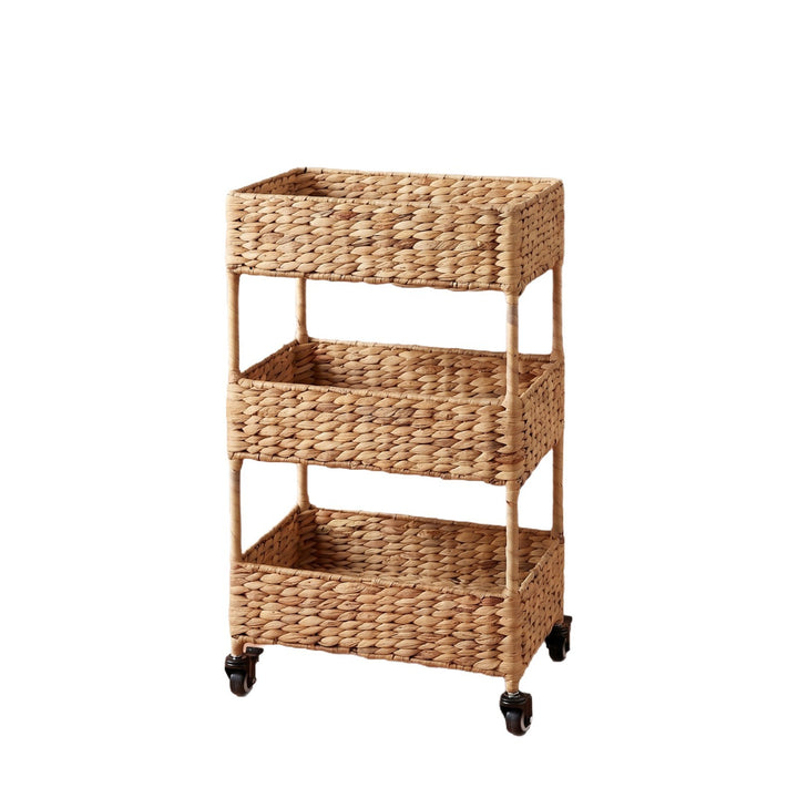 Mobile storage cart made of natural fabric