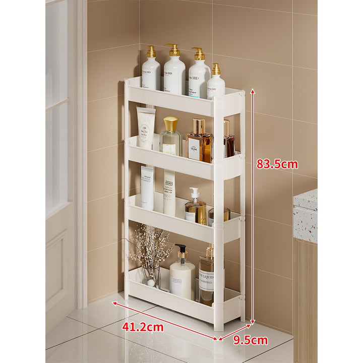 Slim Three-Tier Narrow Bathroom & Vanity Vertical Storage Shelf Organizer