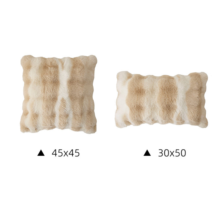 Luxurious faux fur decorative cushion set