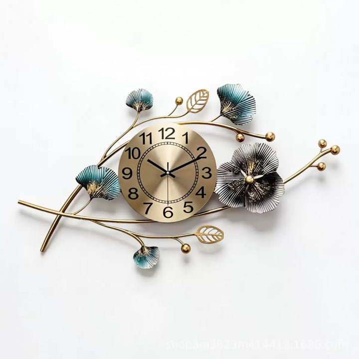 Artistic Floral Wall Clock Sculpture