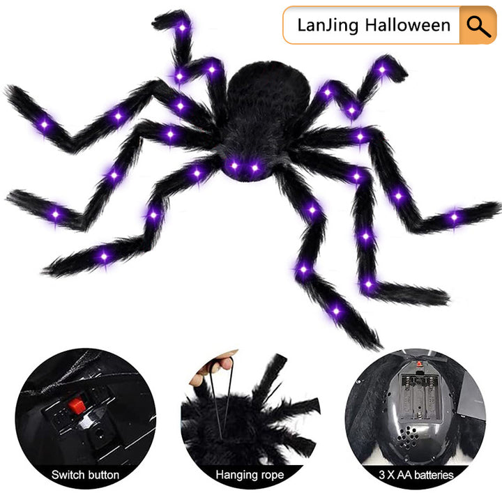 Outdoor waterproof giant spider LED net garden decoration