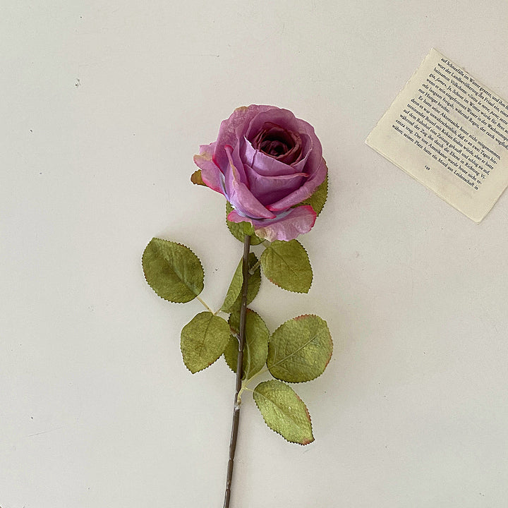 Realistic Artificial Lavender Rose Stem
