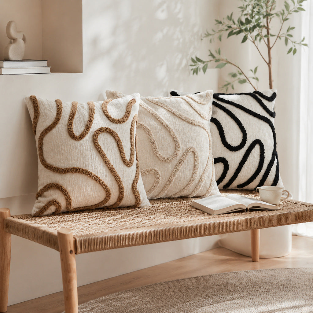 Textured Abstract Design Throw Pillow