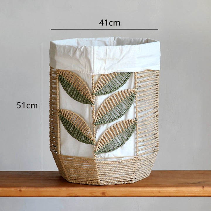 Storage basket with plant design