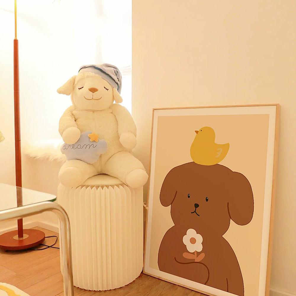 Cute Cartoon Pet-Themed Framed Wall Art
