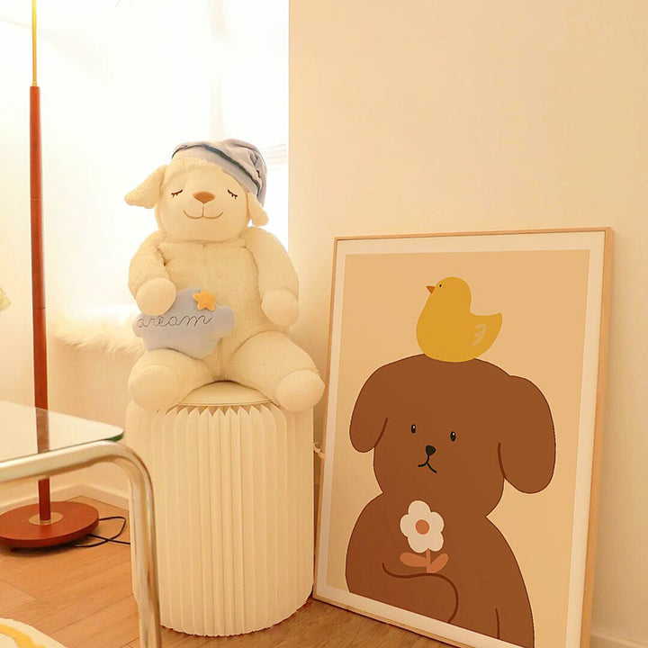 Cute Cartoon Pet-Themed Framed Wall Art