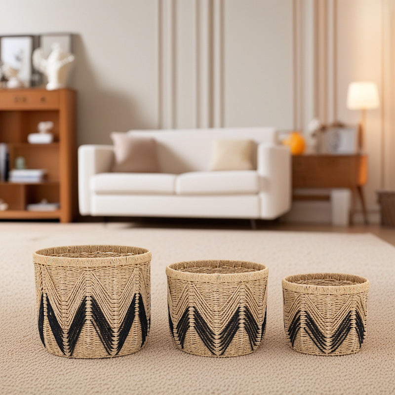 Handcrafted Natural Fiber Storage Basket