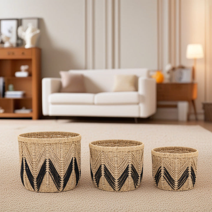 Handcrafted Natural Fiber Storage Basket