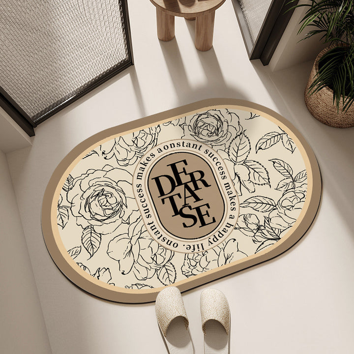 Decorative Oval Indoor Mat for Home