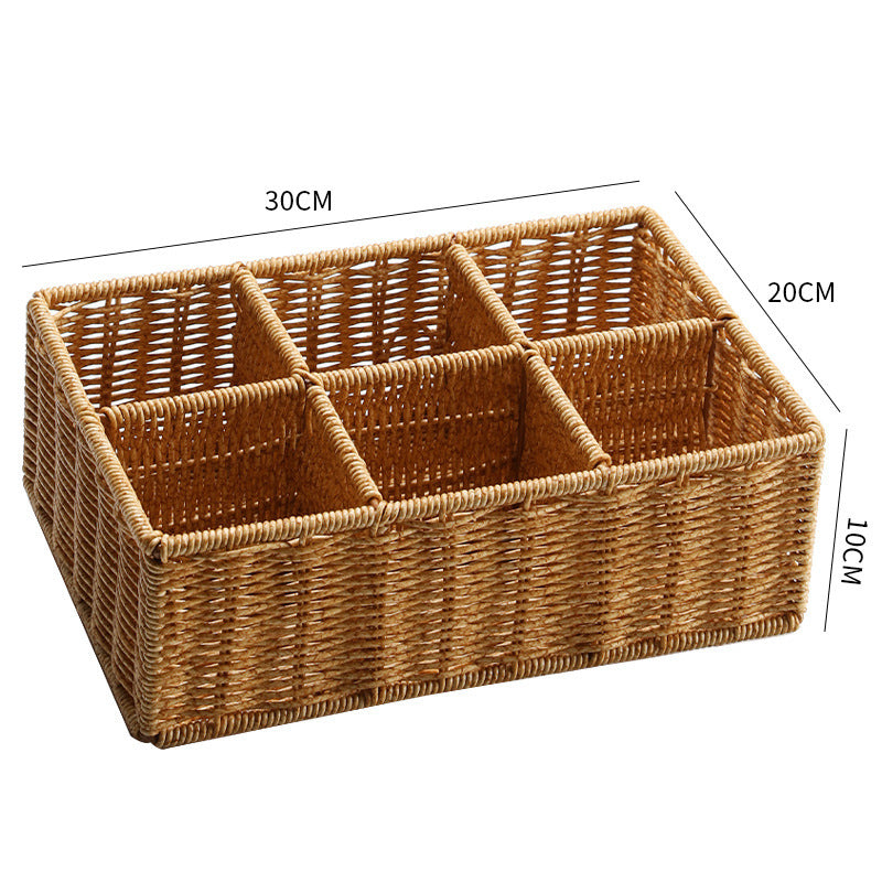 Multi-Sectional Woven Storage Basket