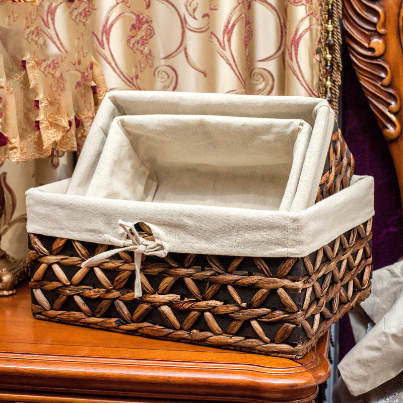 Storage basket with removable fabric insert