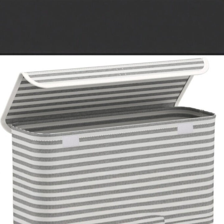 Multifunctional laundry storage box with bamboo lid